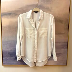 🤍 VELVET HEART White Button-Up Shirt